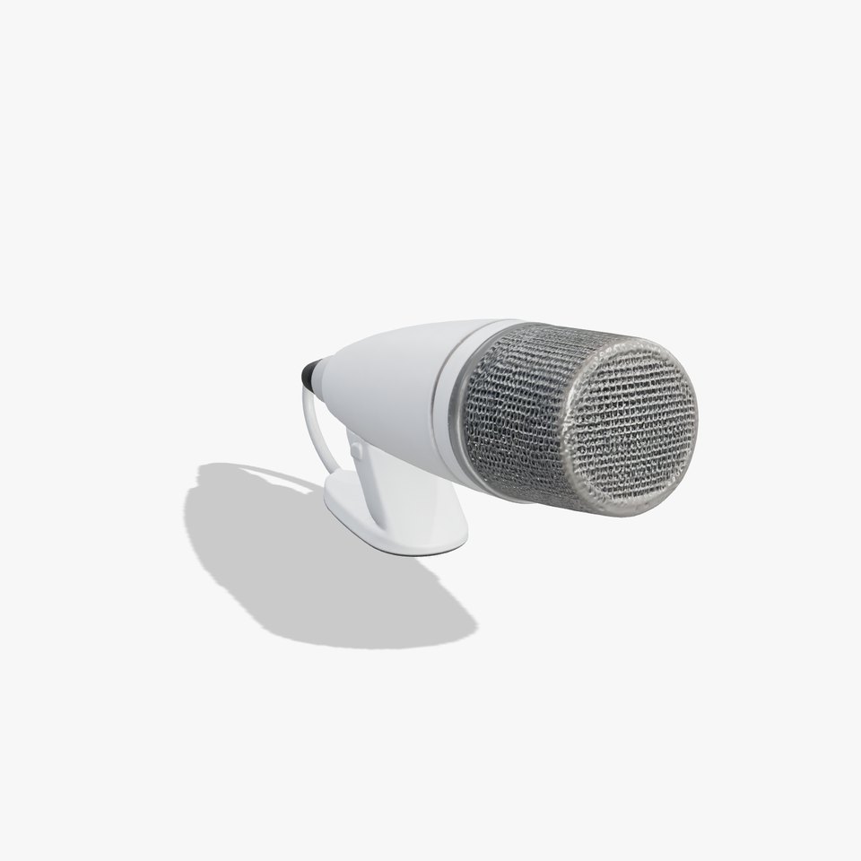 Futuristic Matte White Microphone model pack